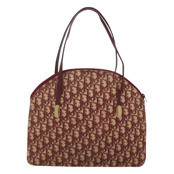 DIOR Trotter Canvas Shoulder Bag Red Gold - Picture 3 of 11